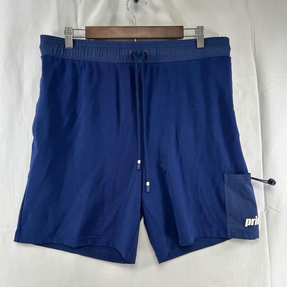 Prince Pickleball Athletic Shorts Mens Large Navy Blue Drawstring Cargo Pocket